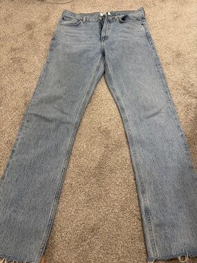 Agolde Light Blue High-Rise Straight Jeans